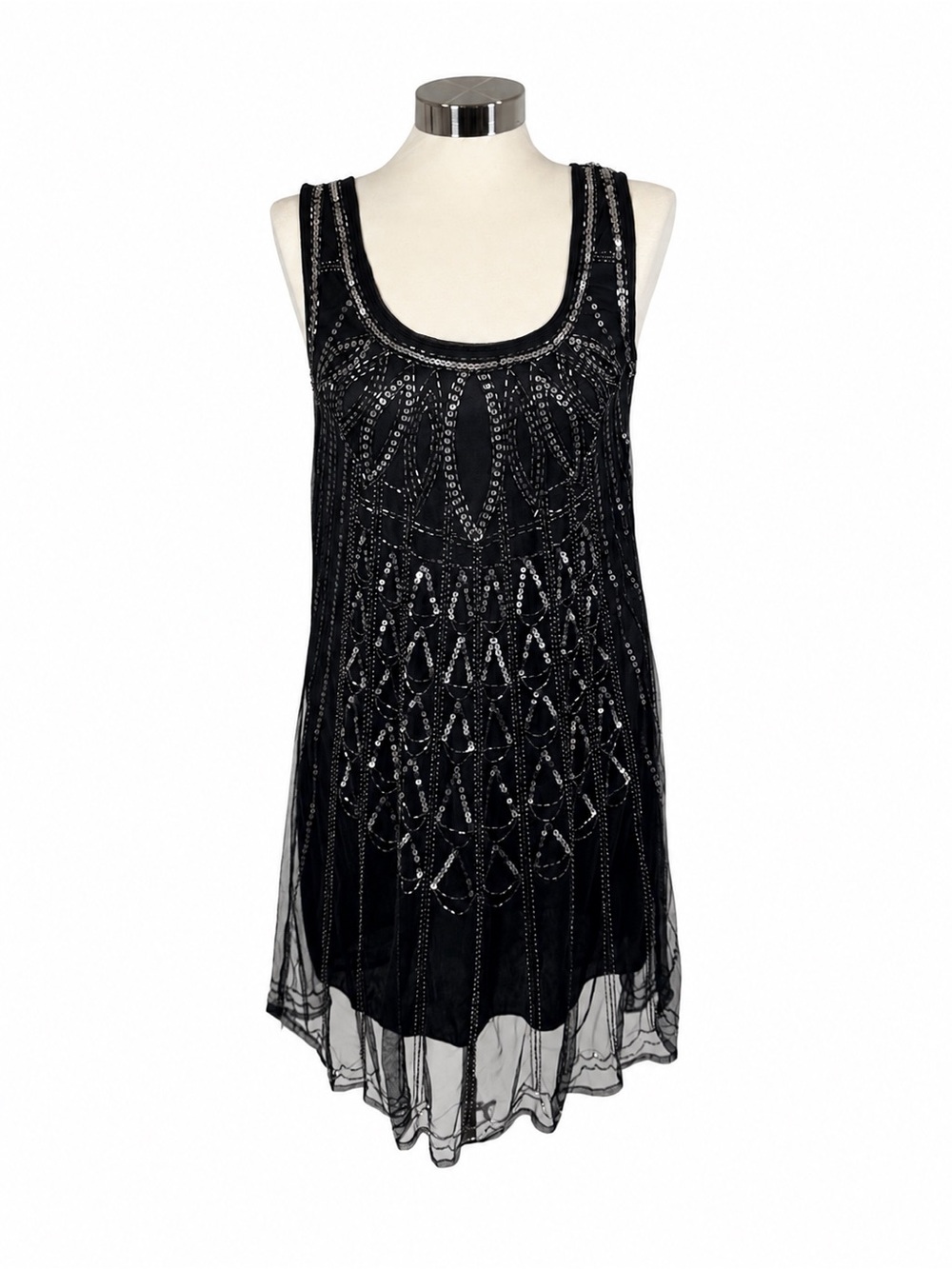 Angie Black Beaded Mini Dress